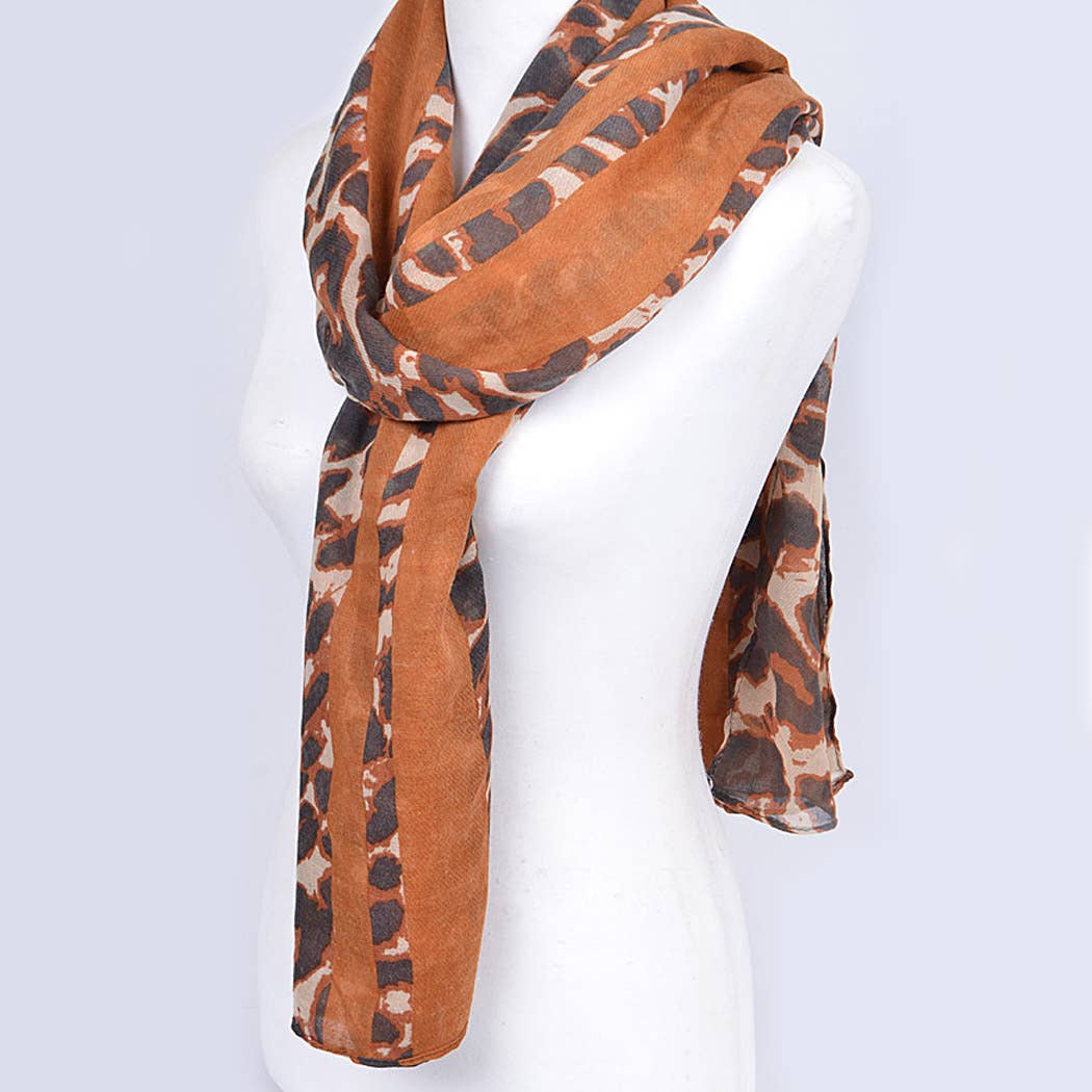BROWN Camo Printed Unique Scarf for wholesale on Faire2