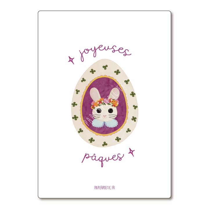 Postal / Tarjeta "Huevo de Pascua conejo" para venta al por mayor de Papier Poetic