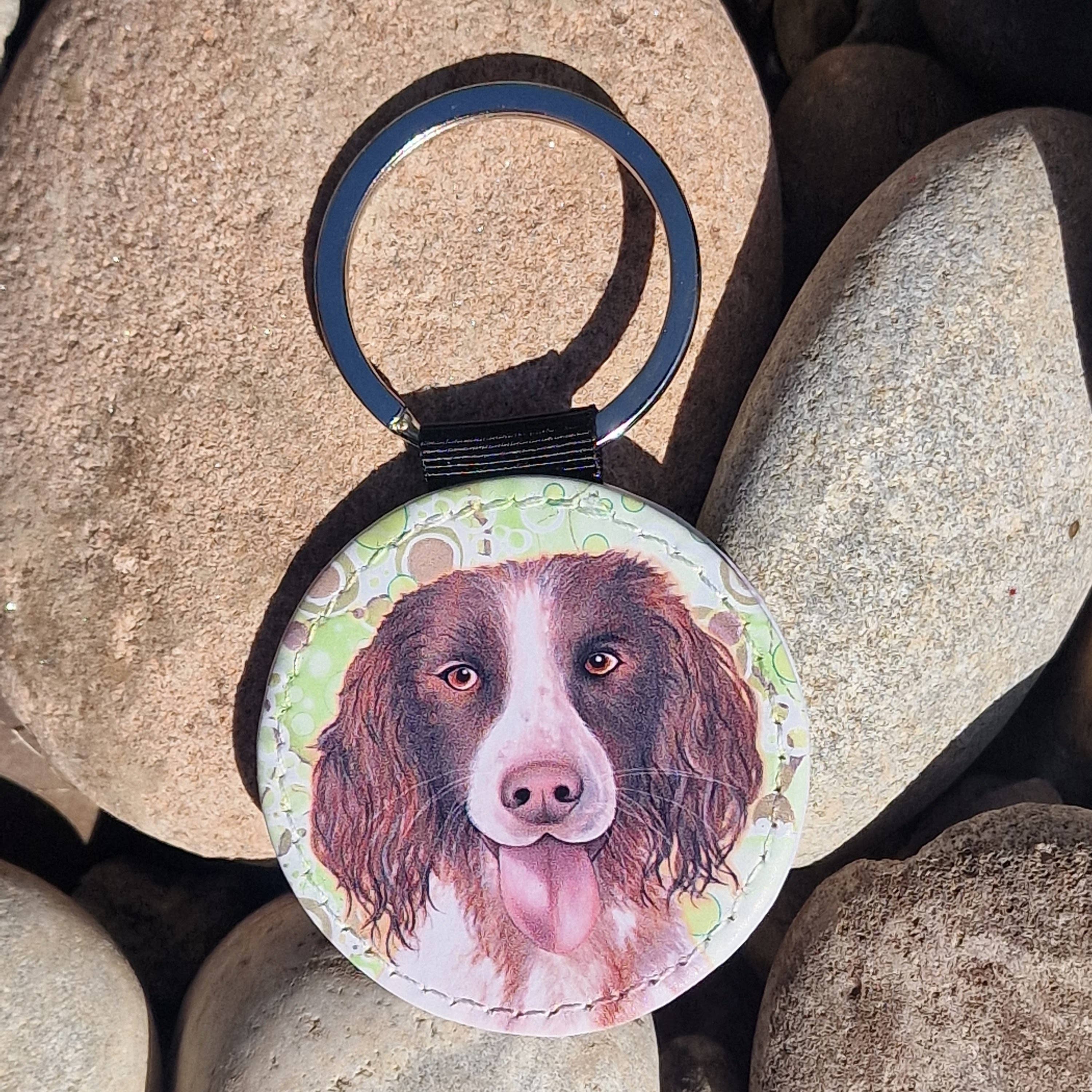 By Jo Crafts – wholesale Keychain – Unisex – 120-KR - Springer Spaniel Dog Faux Leather Keyring 5
