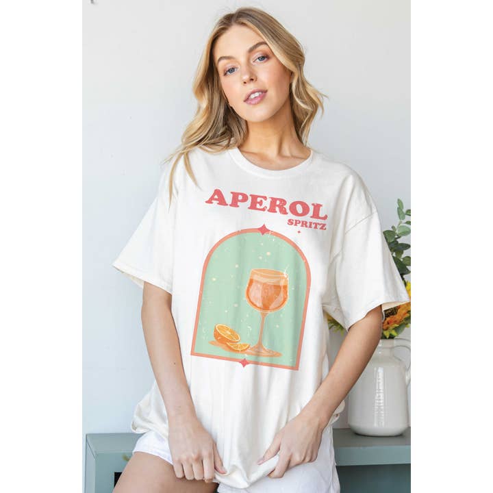 BLUME & CO. - Wholesale T-Shirt (Graphic) - Women's - Aperol Spritz Oversized Graphic Tee2