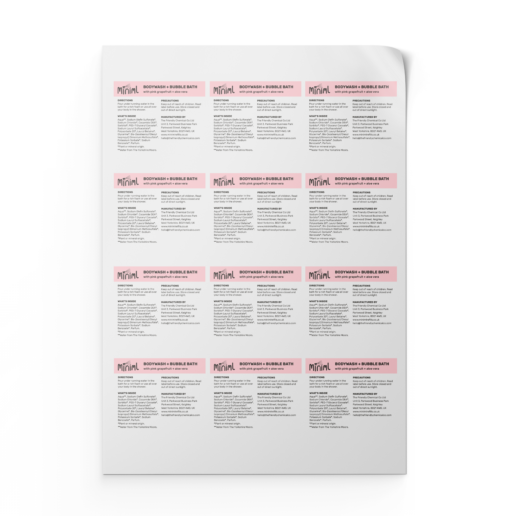 Miniml – wholesale Craft supplies – Miniml Safety Label Sheet - 12 x Labels (MIN217)3