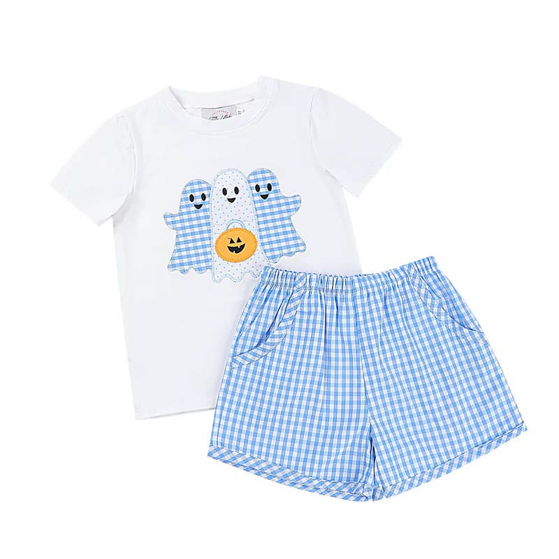 Little Lullaby Boutique - Wholesale Top & Short Set - Kids - Boys Ghost Short Set0