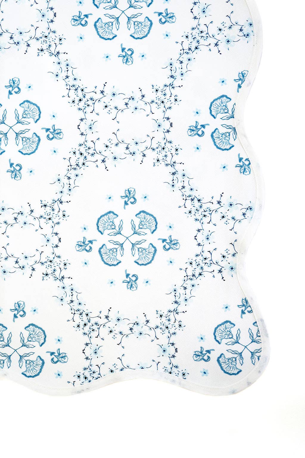 Frances Fields Home, formerly Fenwick Fields - Wholesale Tablecloth - WHOLESALE Scalloped Square Table Topper | Floral Trellis4