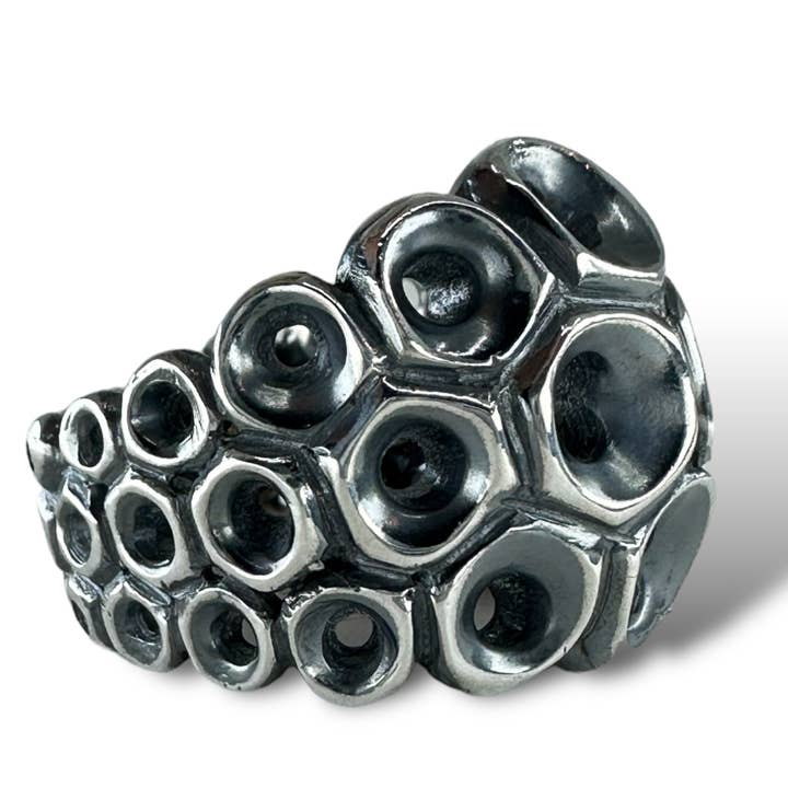 Anello triplo Patina Anemone Grow per la vendita all'ingrosso da parte di Merzatta