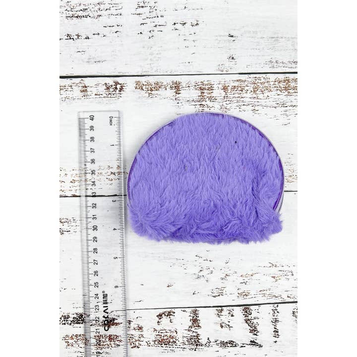 ASSORTED HALF ROUND SOFT FUR COIN PURSE KEYCHAIN for wholesale on Faire