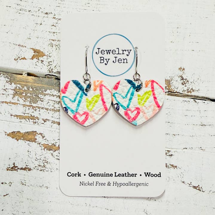 Jewelry By Jen - Wholesale Dangle Earrings - Heart Earrings (Small): Candy Hearts4