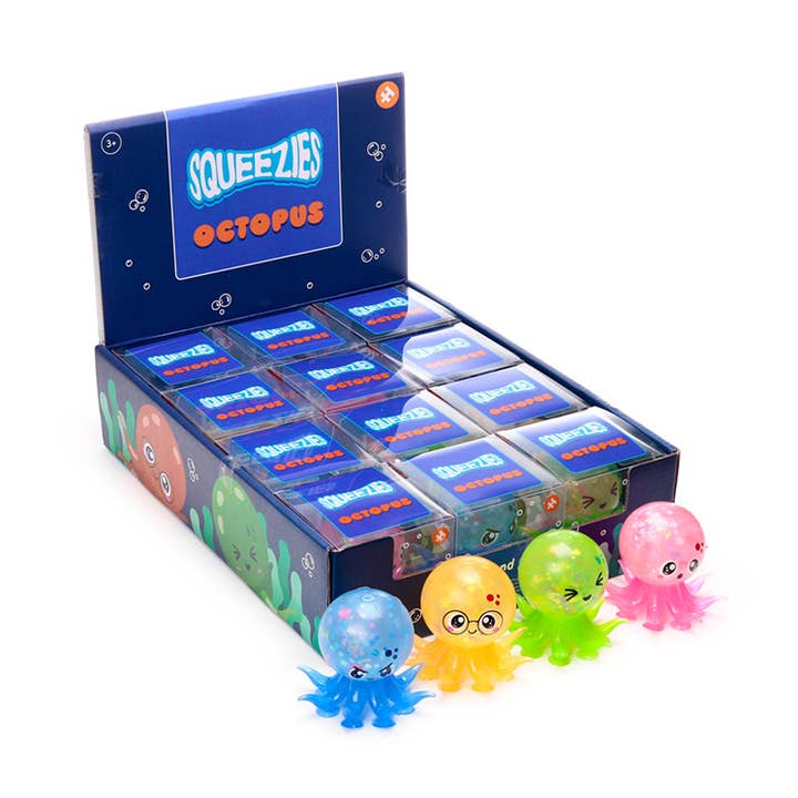 Squeezy Octopus Sucker Toy for wholesale by Puckator Ltd