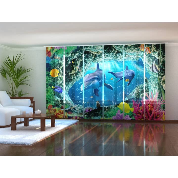 Set of 6 Beautiful Sea Panel Tents with Dolphins for wholesale by IlyDecor
