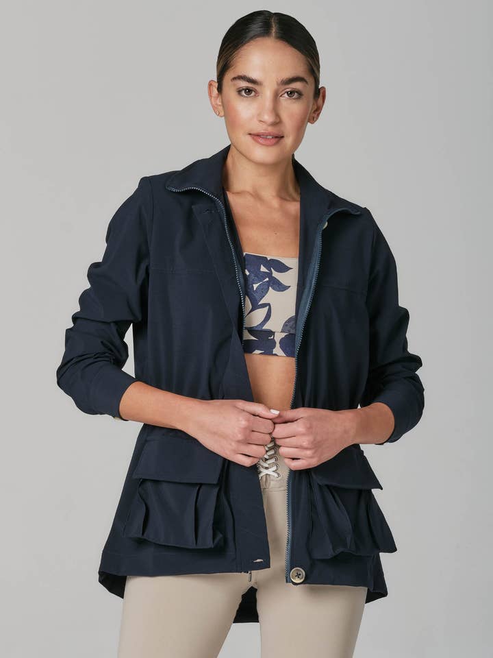 Giacca blu con cambio di tasca per la vendita all'ingrosso da parte di 925fit