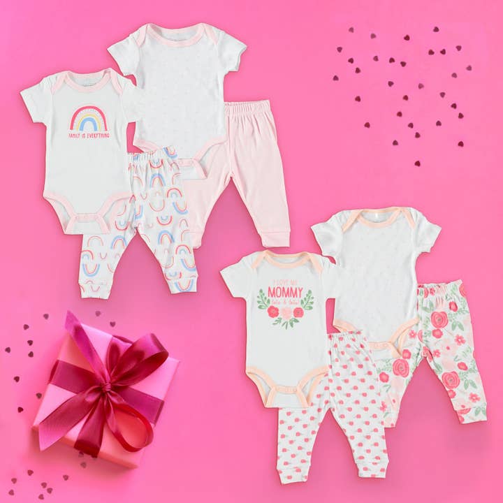 Cutie Pie Baby - Wholesale Clothing Set - Baby - Baby Girl Newborn Onesie Set - 2-Pack: Pants & Snap Closure Onesie