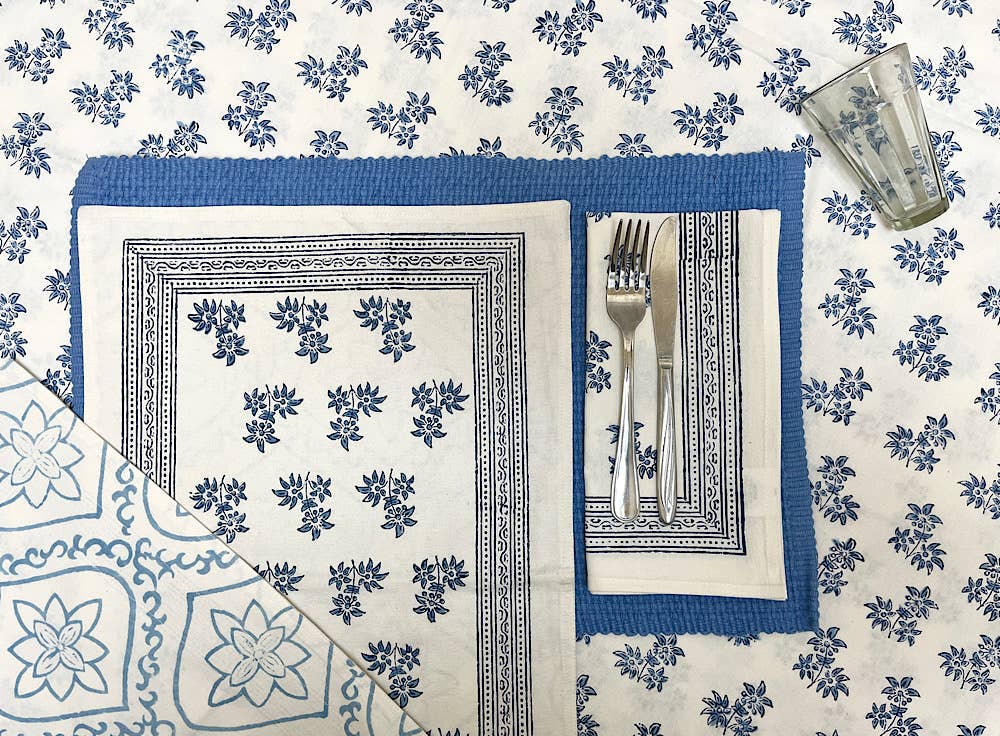 natural habitat - Wholesale Tablecloth - Tablecloth 60X60 Jasmine Blue 2565A1