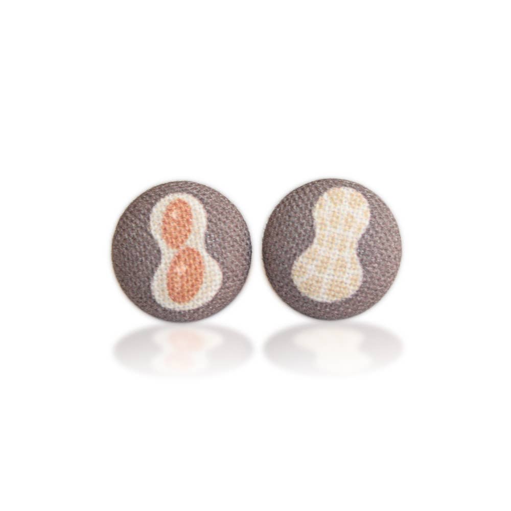 Rachel O's - Wholesale Stud/Post Earrings - Peanut Fabric Button Earrings4