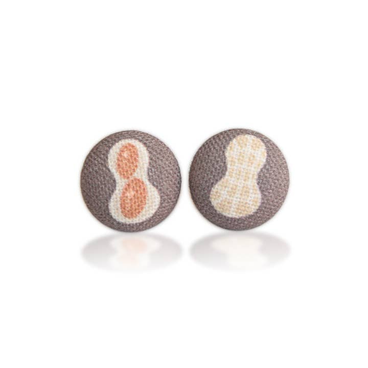 Rachel O's - Wholesale Stud/Post Earrings - Peanut Fabric Button Earrings4
