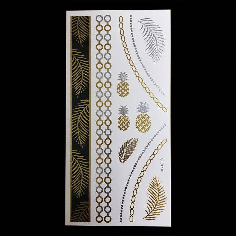 My Wholesale Warehouse - Wholesale Temporary Tattoo - Love Island Inspired Summer Festival and Beach Holiday Metallic Tattoos12