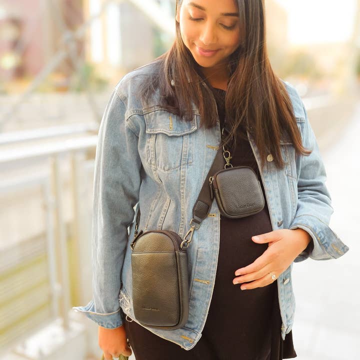 Mazie Days - Wholesale Crossbody Bag - Women's - The Bella - Black x Slate Hardware1