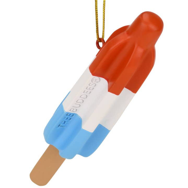 Retro Patriotic Red White and Blue Popsicle Christmas Ornament for wholesale by Tree Buddees