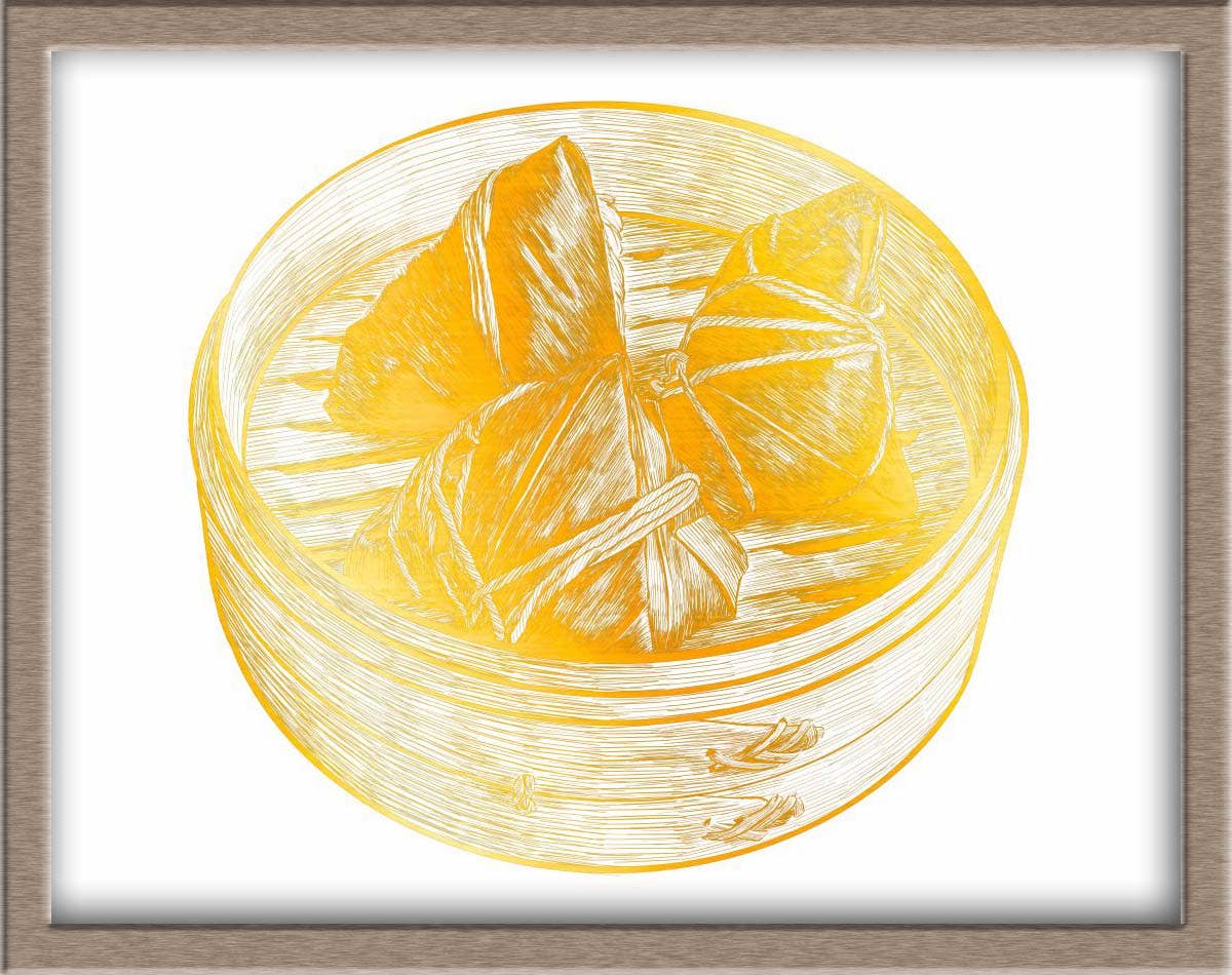 JoyousJoyfulJoyness - Wholesale Art Print - Zong Zi (Sticky Rice Dumpling) Foiled Art Print1