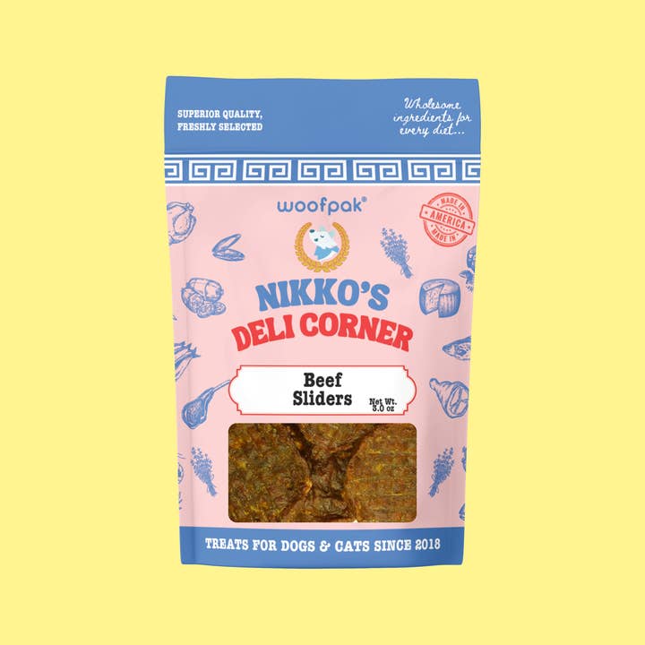 Beef Sliders (3 Pack) for wholesale by Woofpak Dog Bakery