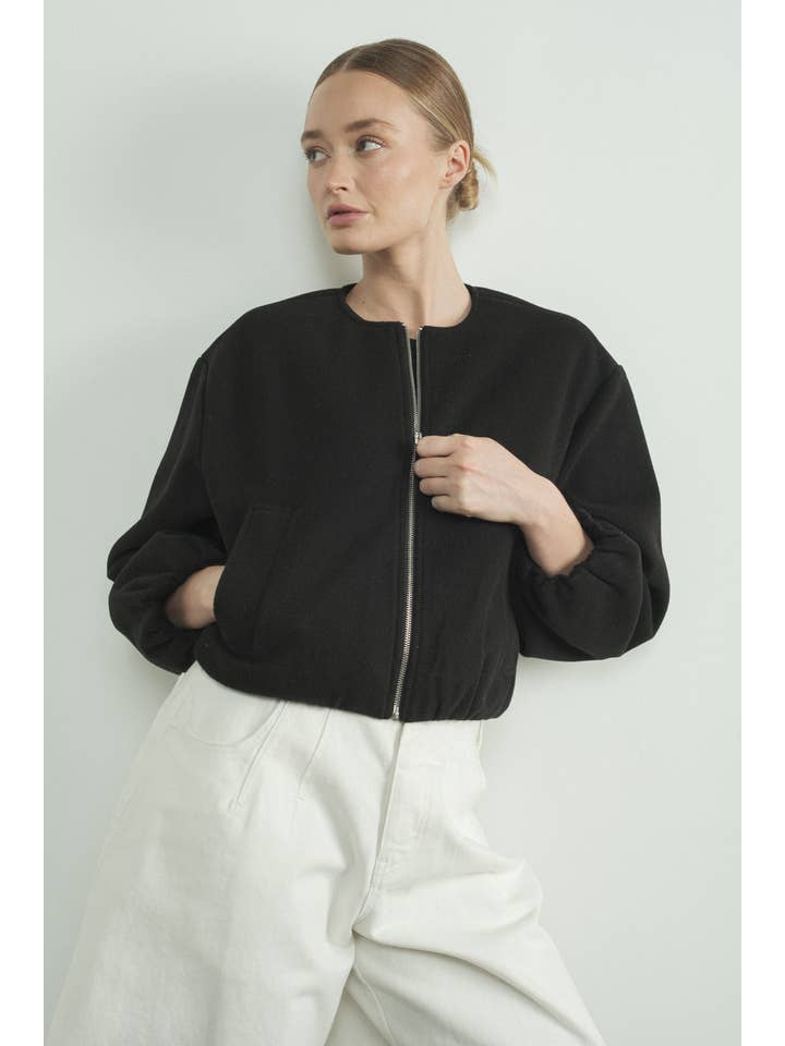 Aaron & Amber - Wholesale Bomber Jacket - Women's - MAJ2818 BRUSHED BOMBER JACKET