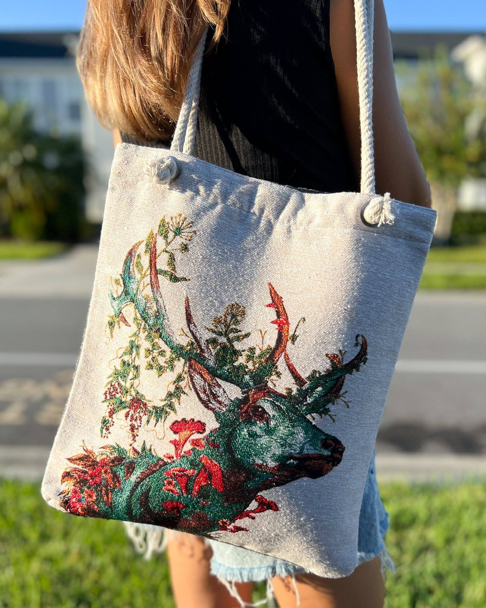 Umays Boho – wholesale Tote bag – Women's – Reindeer Design Shoulder Bag, Tote Bag for Women1