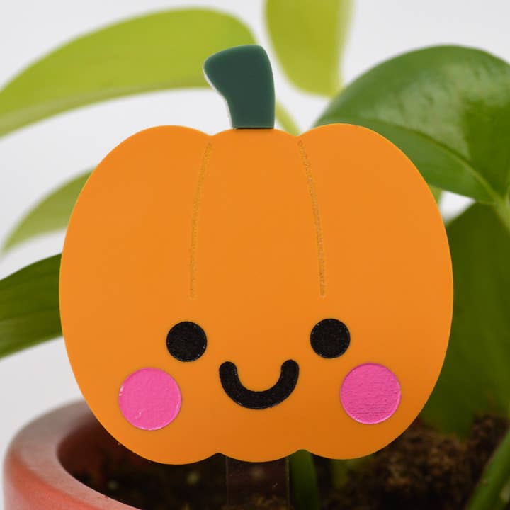 Pumpkin Plant Stake Accessory — Halloween, Thanksgiving for wholesale by Verdant Moon