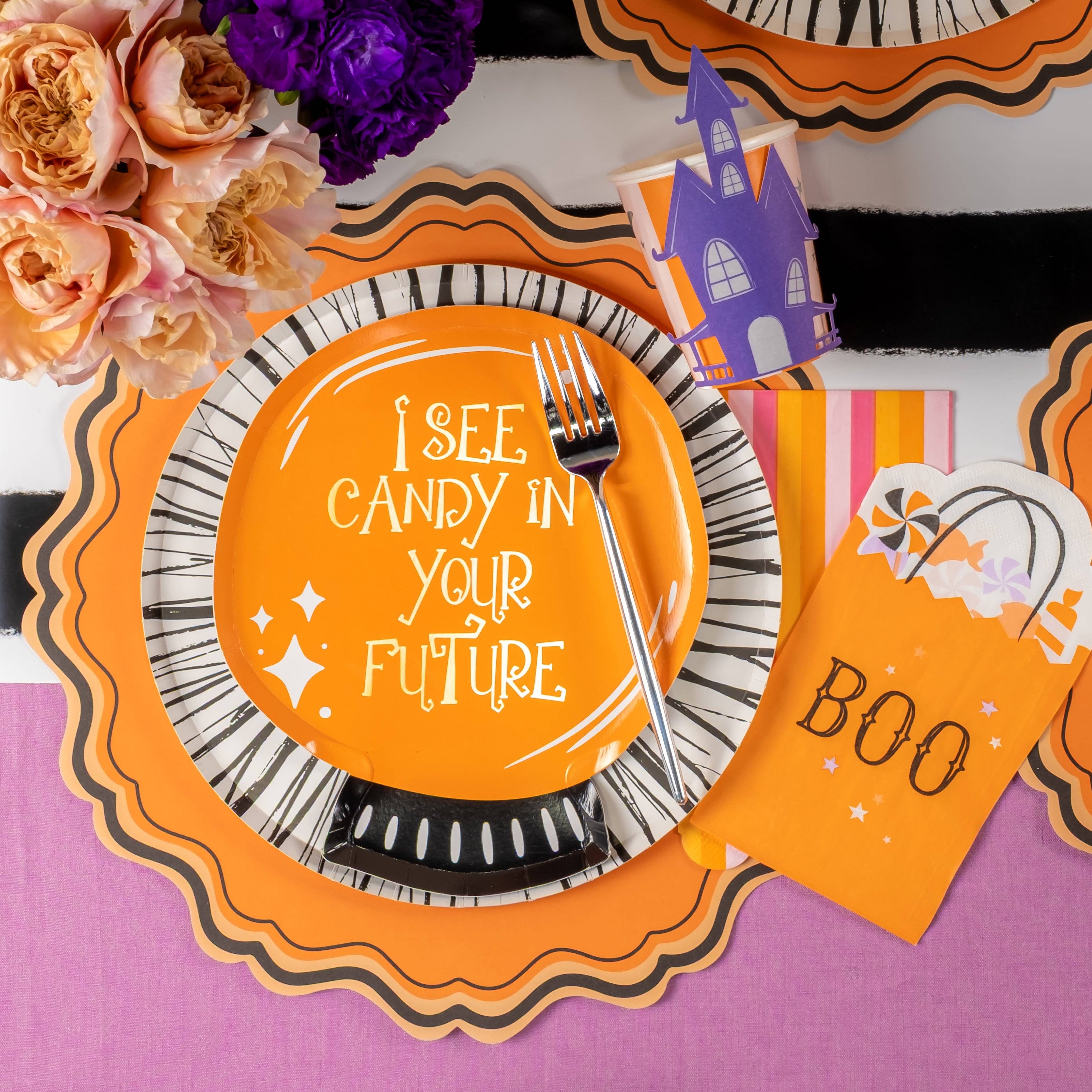 Gatherings by Curated Paperie – wholesale Disposable plate – HAL25-DP3- Crystal Ball Die-Cut Plates1