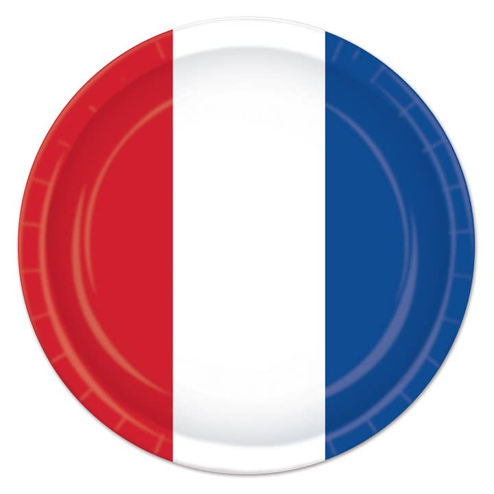 Red, White, and Blue Paper Plates, 9", Pack of 8 for wholesale by Beistle