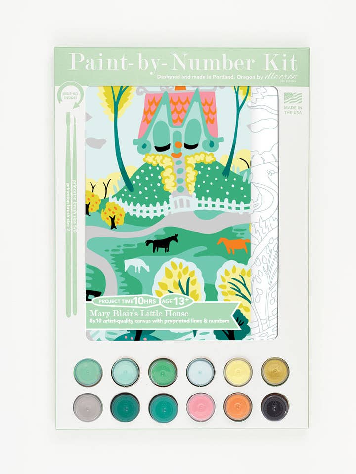 Mary Blair's Little House Paint-by-Number Kit for wholesale by Elle Crée (She Creates)