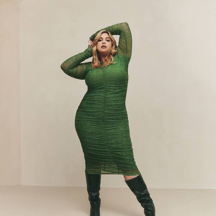 Long Sleeve Mesh Dress for wholesale by Hilary MacMillan
