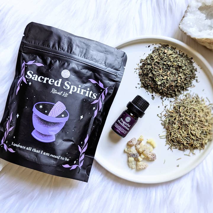 Goddess Provisions - Wholesale Meditation Supplies - Sacred Spirits Spell Kit - Ritual, DIY, Witch, Herbs, Oil
