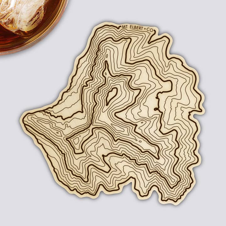 Mt Elbert topografi-glasunderlägg – styck för wholesale av SML | Simple Modern Living