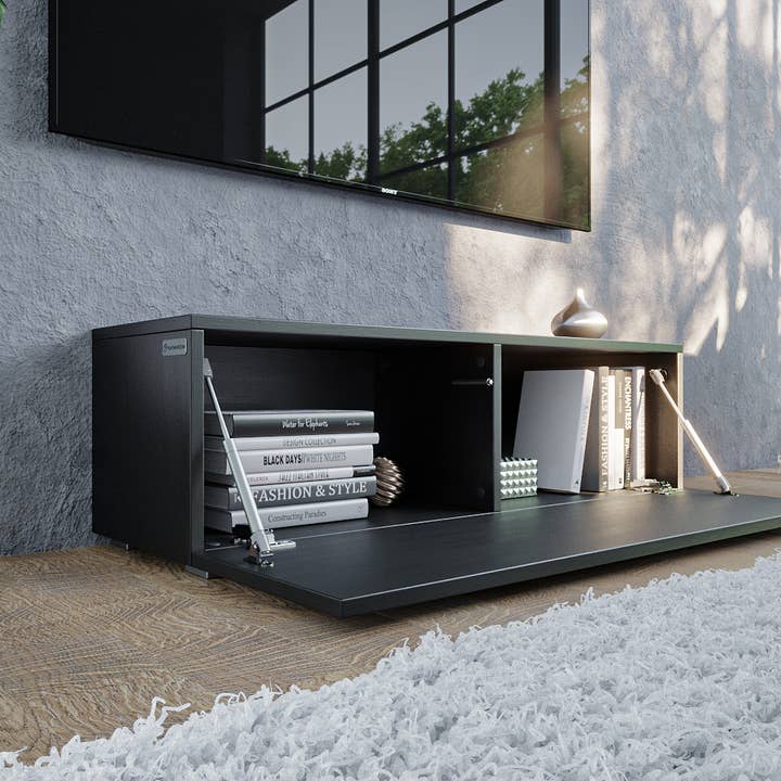 PLATAN ROOM - Wholesale Console Table - TV Cabinet TV Stand 105 cm Hanging or Standing Black matt1