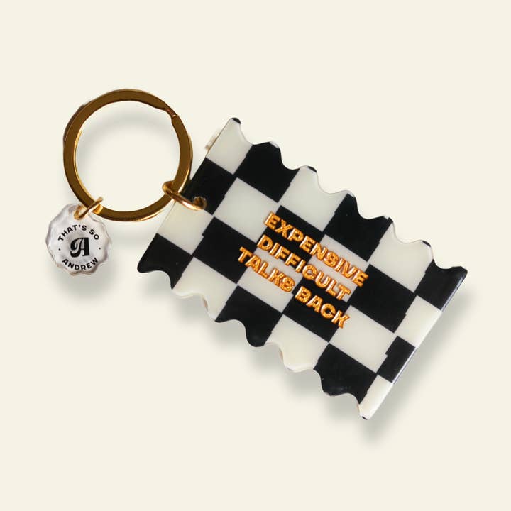 Porte-clés Coexpensive Difficile Talks Back - Funny Motel pour la vente par That’s So Andrew - Snarky Gifts & Cards