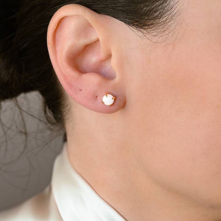 925 Silver Opal Studs - Sterling Silver Round Opal Earrings and other Purchase Wholesale opal stud. Free Returns & Net 60 Terms on Faire trending on Faire.