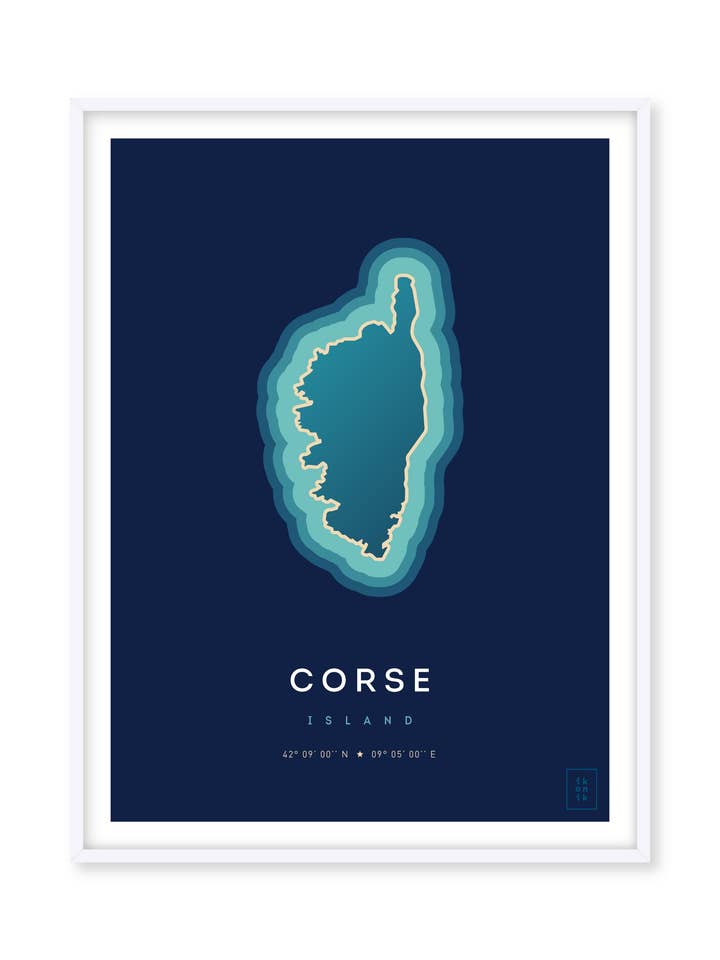 Poster of the island of Corsica for wholesale by ikonik
