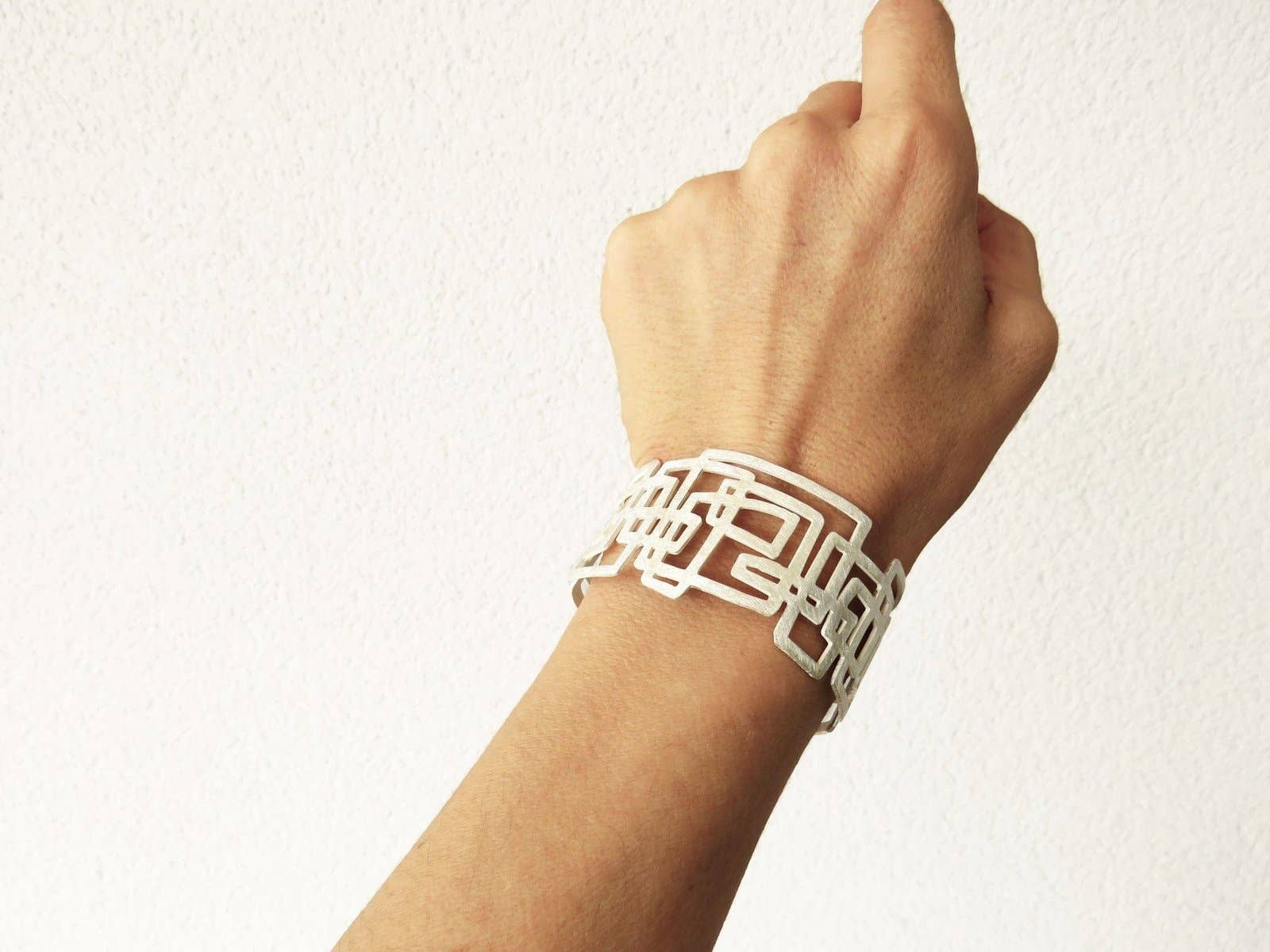 Kimya Joyas - Wholesale Cuff Bracelet - Modernist Wide Silver Cuff Bracelet1