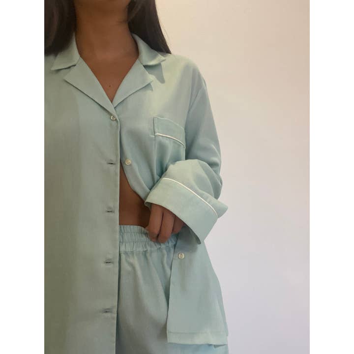Clã - Wholesale Button Down Shirt - Women's - Green shirts - 100% cotton - Homewear1
