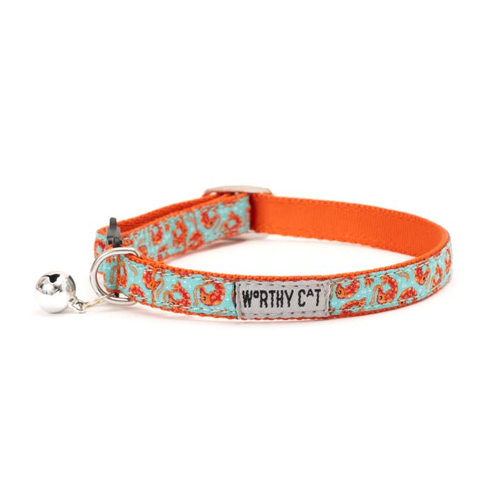 Collier pour chat avec crevettes pour la vente par The Worthy Dog