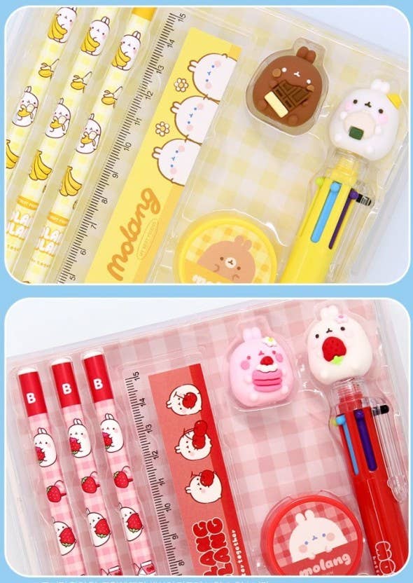 K-Wonderland - Vendita all'ingrosso Set di cartoleria/cancelleria - Set di Cancelleria Molang – Confezione Regalo di Forniture Scolastiche Carine11