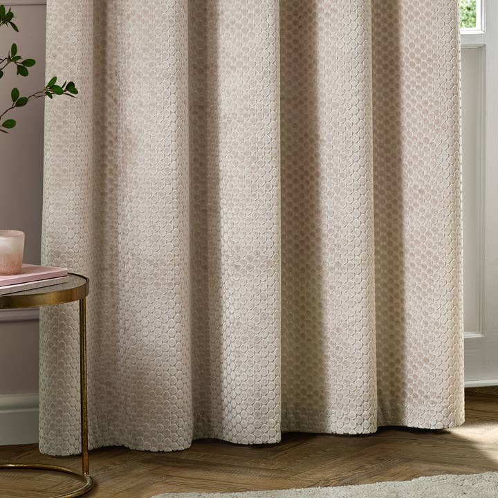 Neptune Velvet Room Darkening Eyelet Curtains Champagne for wholesale on Faire3