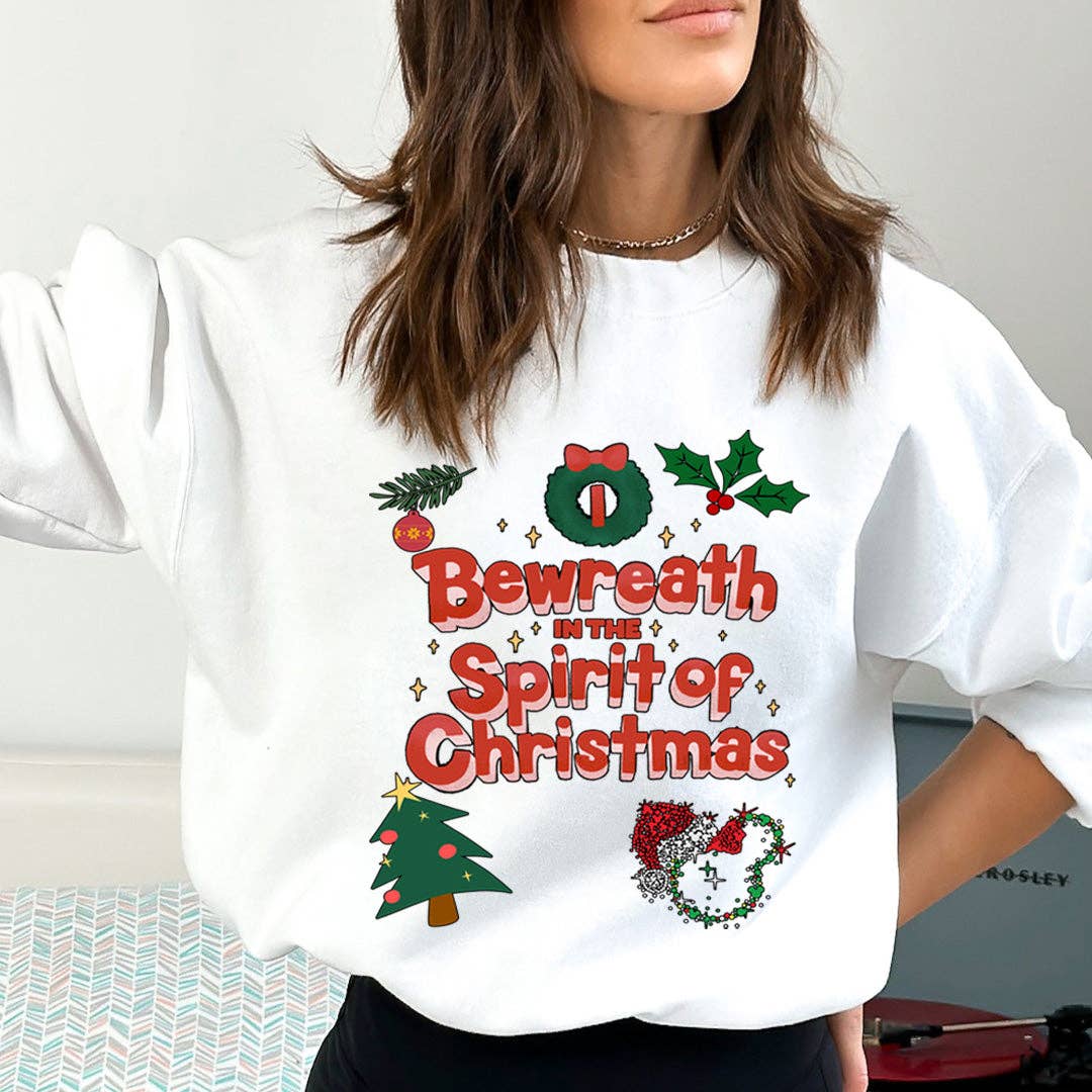 LA Shirt Company - Wholesale Graphic Sweatshirt - Women's - Bewreath In The Spirit Of Christmas - Sweatshirt & Hoodie3