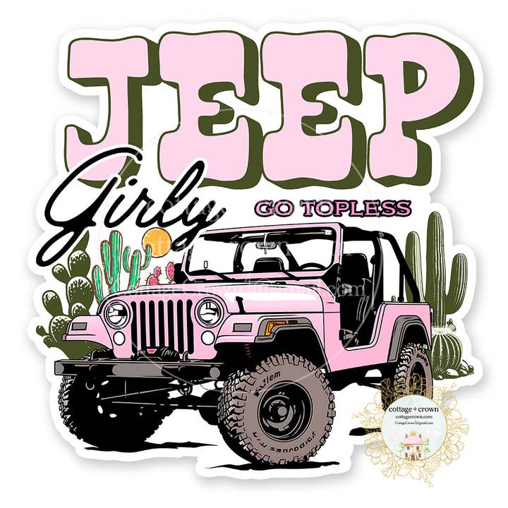 Jeep Girl Girly Vinyl Decal Sticker for wholesale by cottage + crown