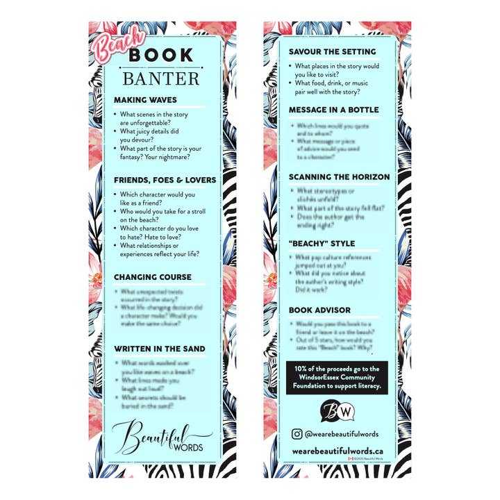 Beautiful Words - Wholesale Bookmark - Beach Book Banter Bookmark4