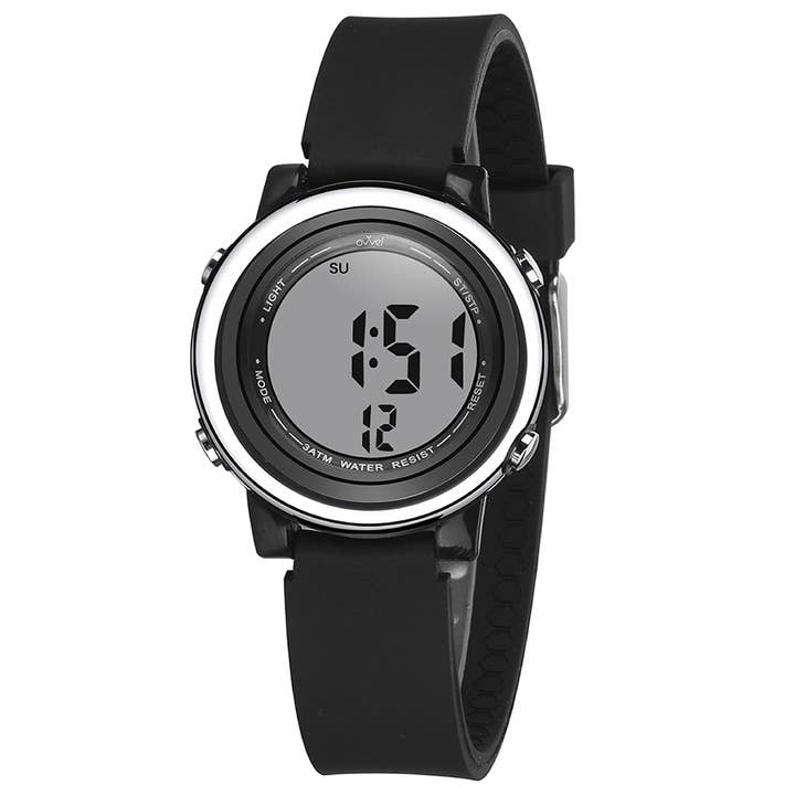 Montre de sport numérique pour garçon avec de nombreuses fonctionnalités - Noir uni pour la vente par Ovvel Watches