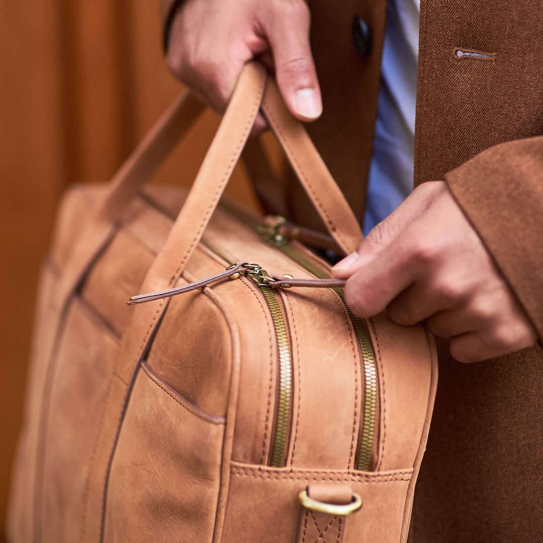 O My Bag - Wholesale Weekender Bag - Women's - Leather Bag Harvey Maxi - Camel Hunter Leather3