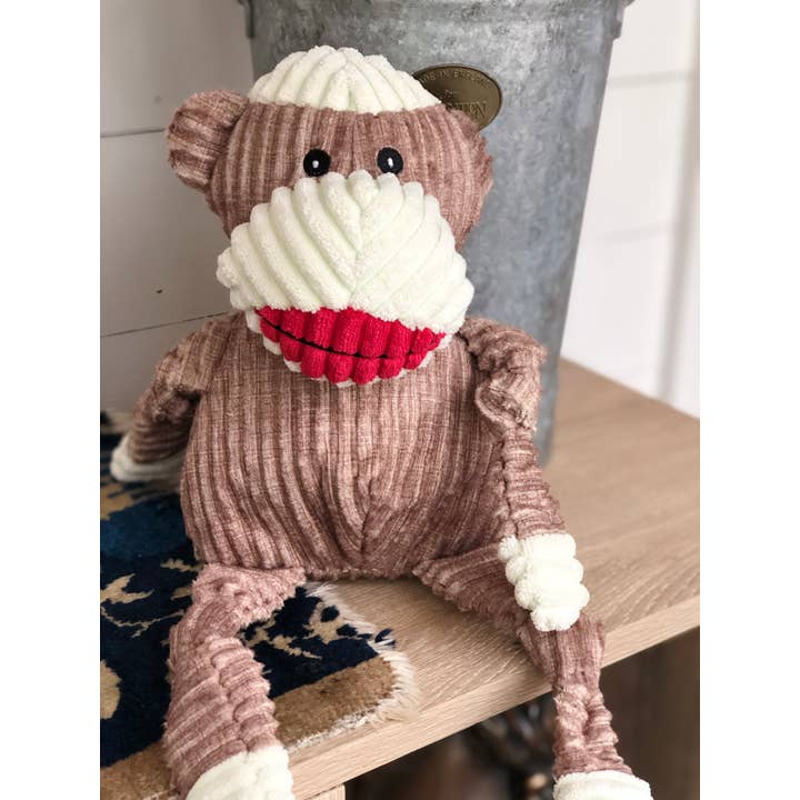 HuggleGroup - Wholesale Pet Plush Toy - Dog - Stuey Sock Monkey Knottie® Plush Dog Toy2