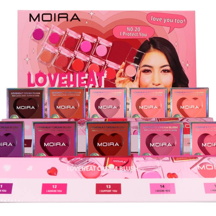 Moira Makeup Display Loveheat Cream Blush (011-020) 30pc for wholesale by Moira Cosmetics