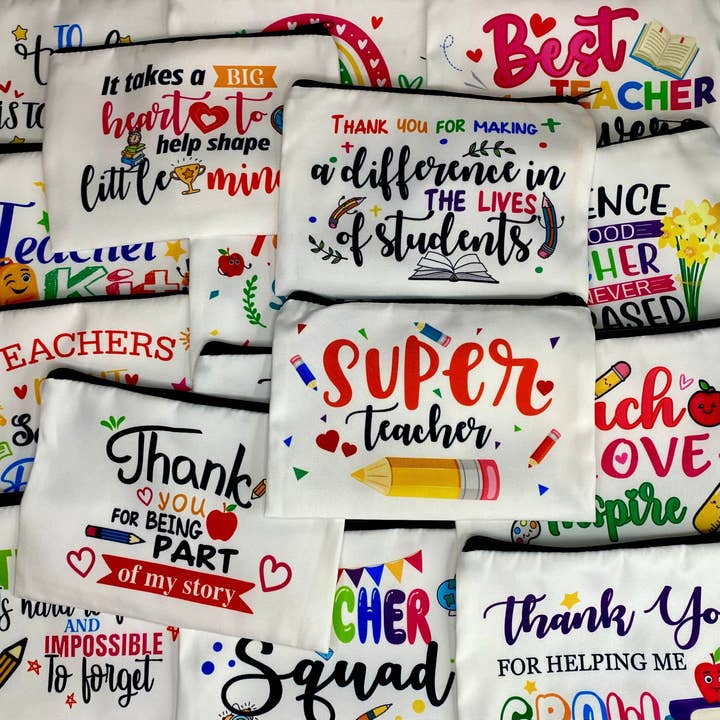 Canvas Pouch - Teacher Mix for wholesale by Hive Supply