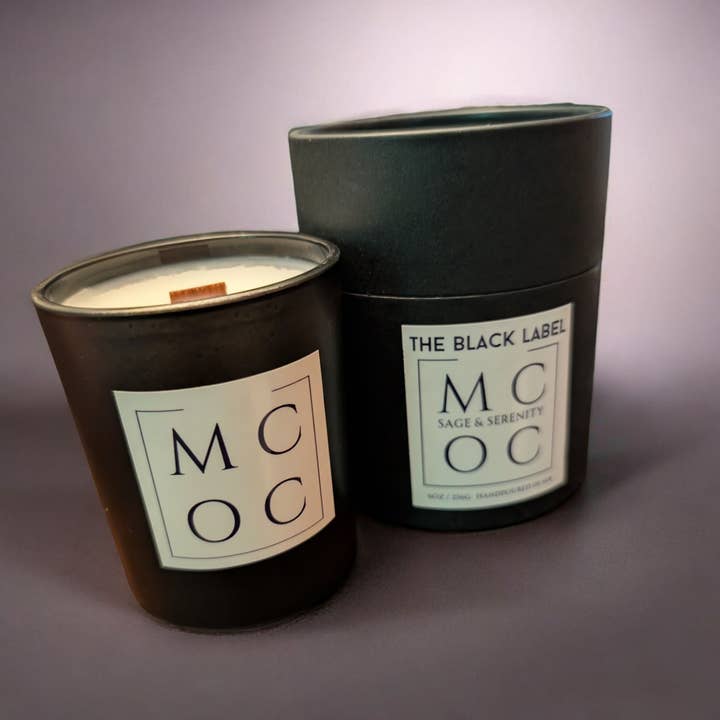 The Black Label Candle – Sage & Serenity for wholesale by My Current Obsessions Company