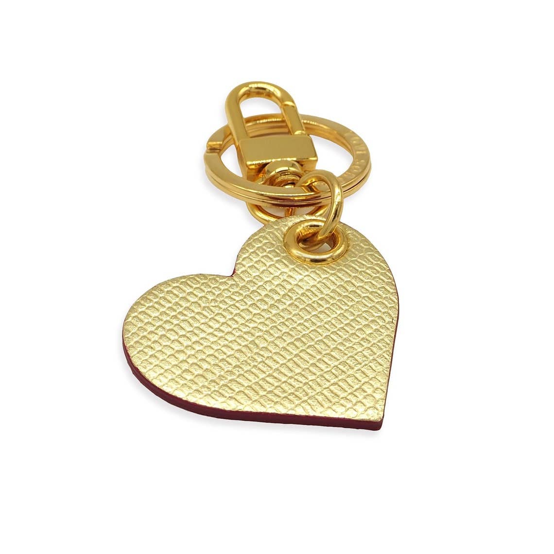 'Alkemest – Großhandel Schlüsselanhänger – Damen – Schlüsselanhänger/Taschenanhänger aus goldfarbenem Leder mit Echse